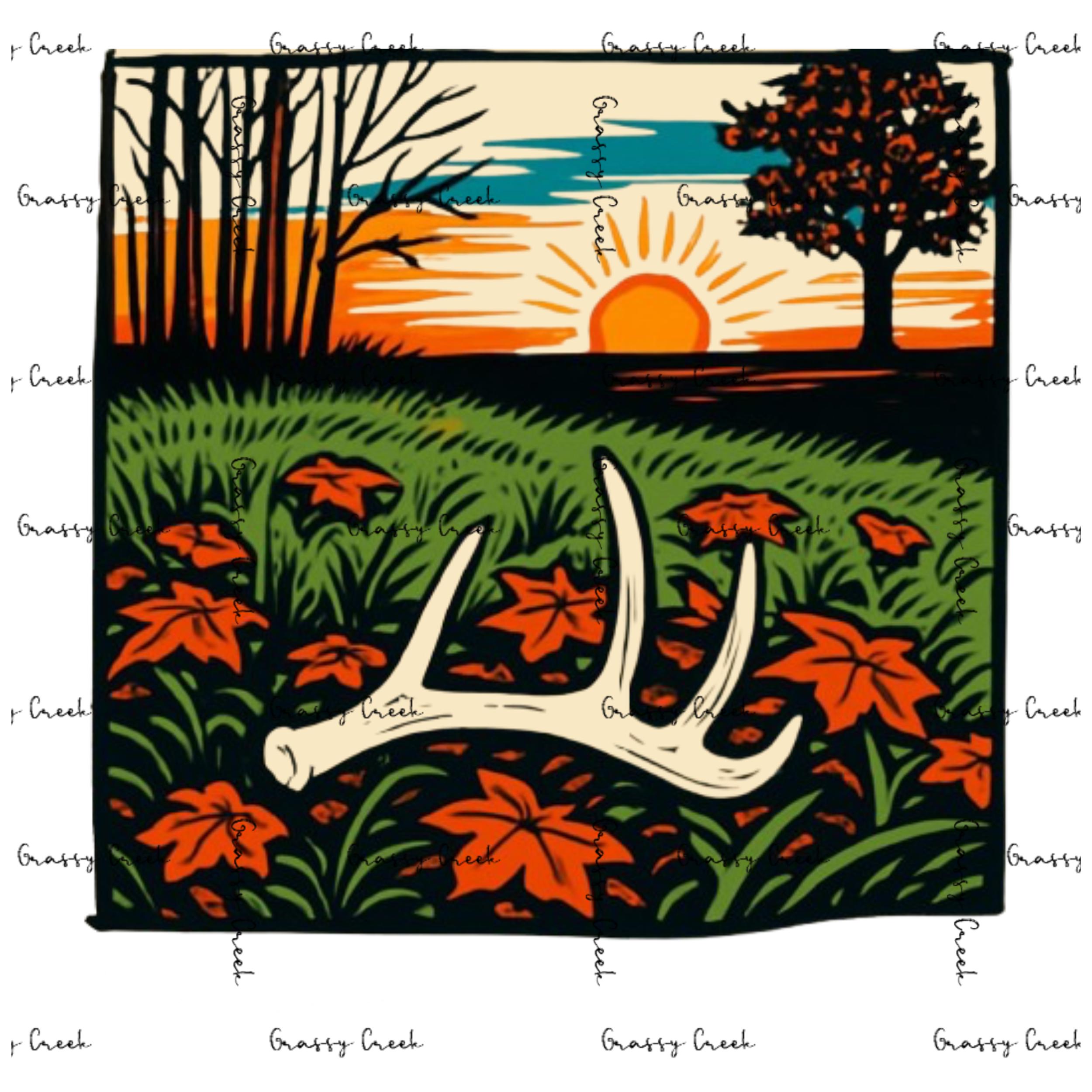 Rustic Sunset Antlers Shirt – Fall Country Field Vibes PNG File - Digital Download - Thumbnail 2