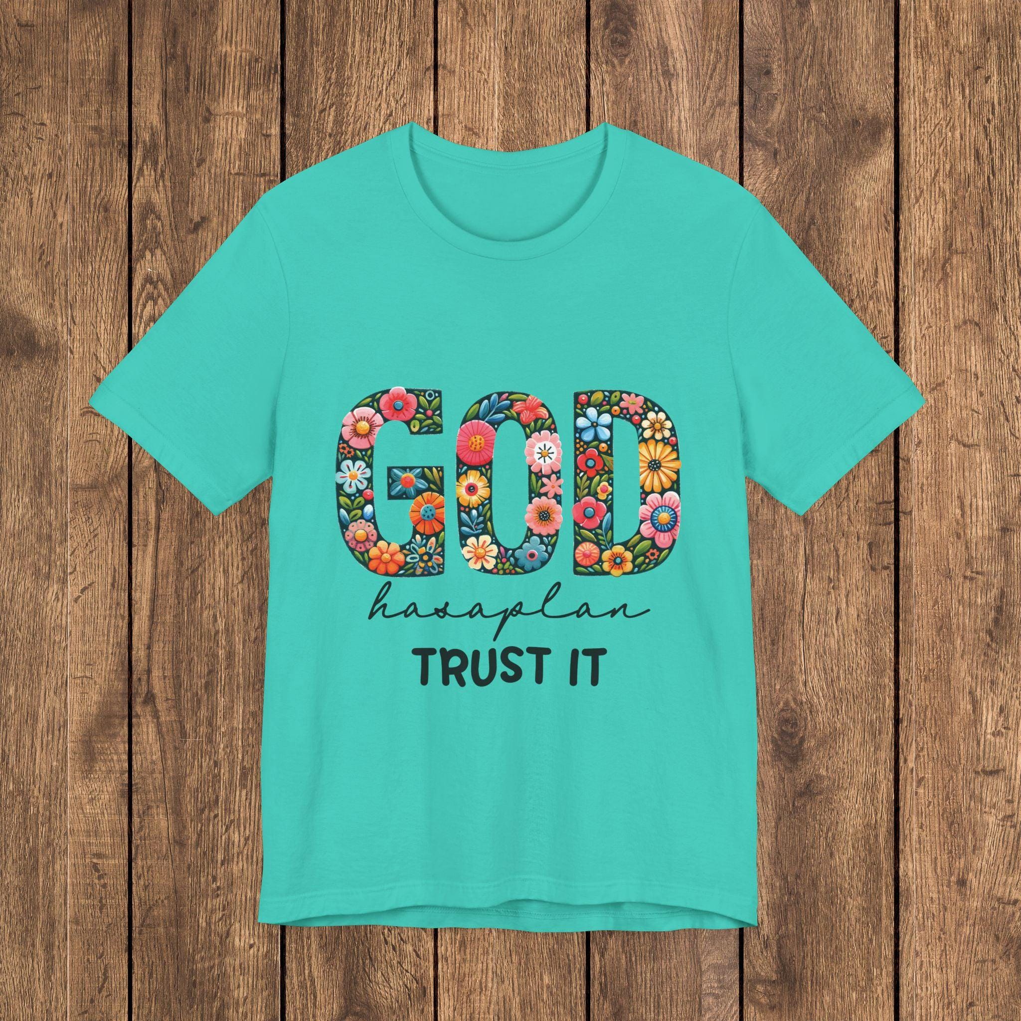 God Has A Plan, Trust It Floral Faith Graphic T-Shirt - Thumbnail 2