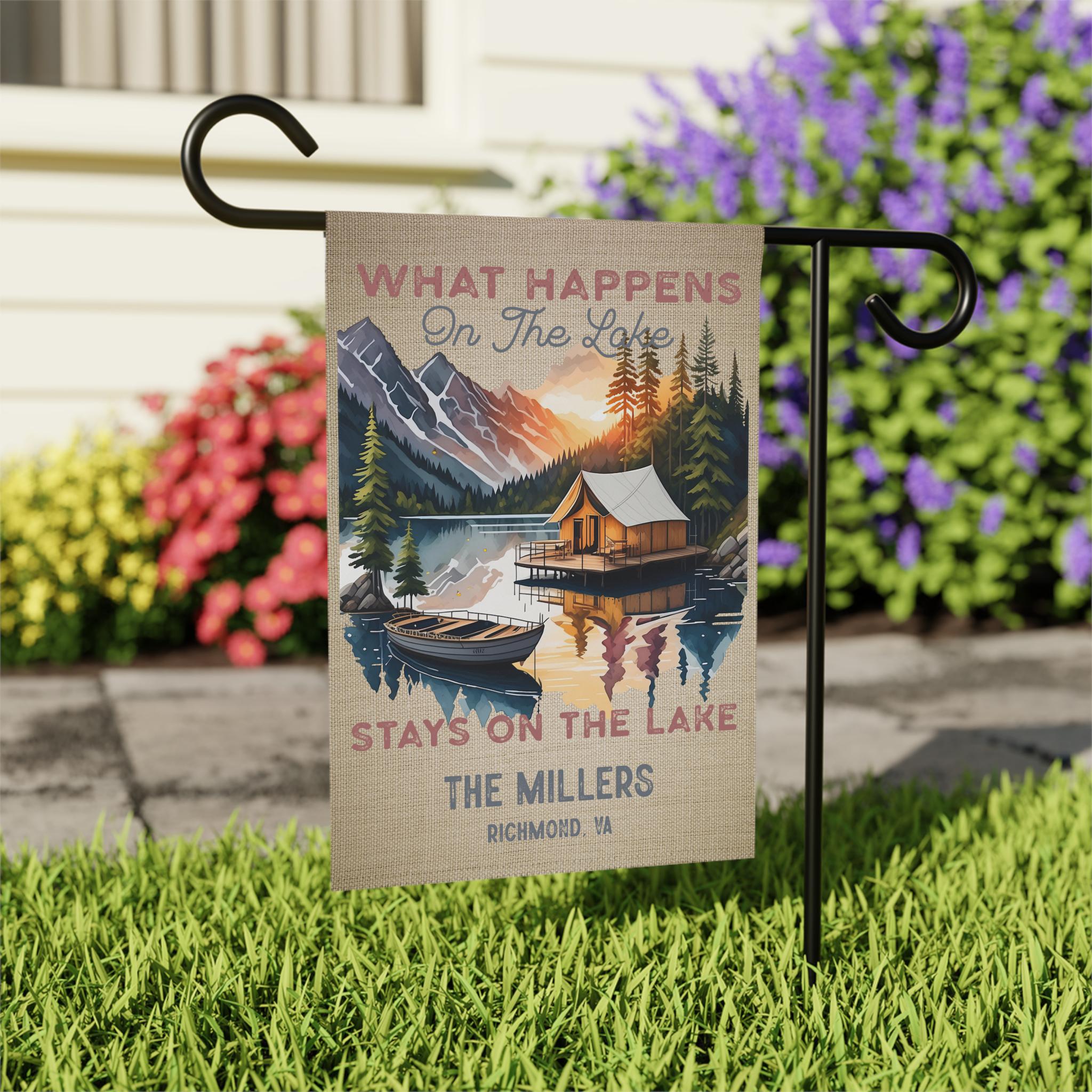 Personalized Lake House Garden Banner: Double-Sided Poly Poplin Outdoor Flag - Thumbnail 4