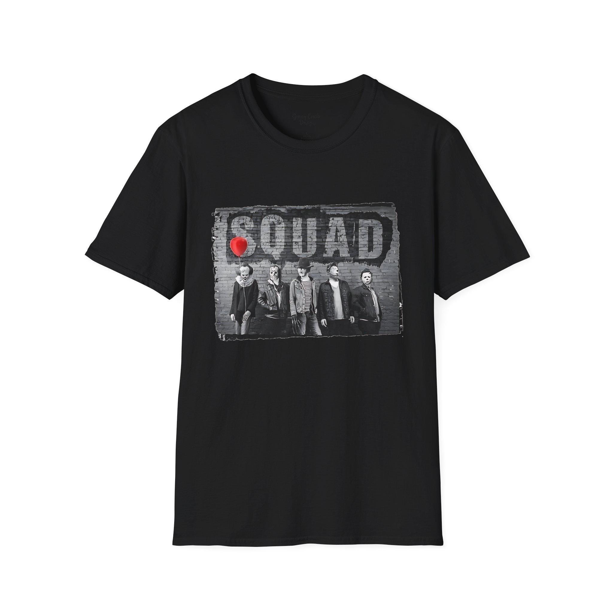 Squad Halloween Horror Characters Graphic Tee