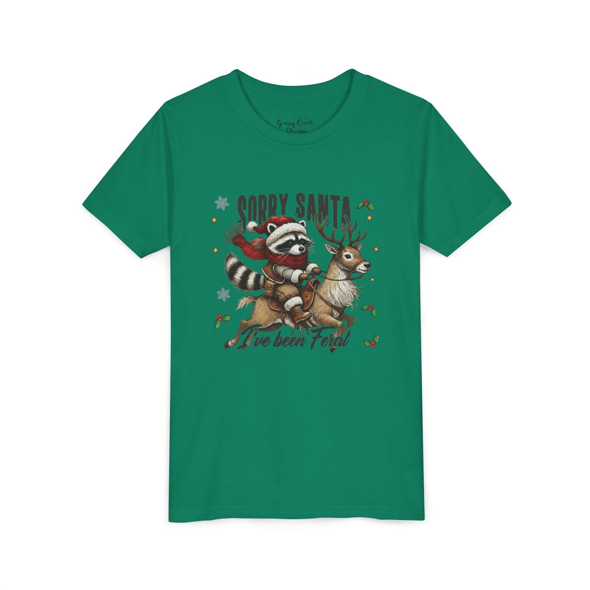 Sorry Santa I've Been Feral Christmas Youth Graphic T-Shirt - Thumbnail 2
