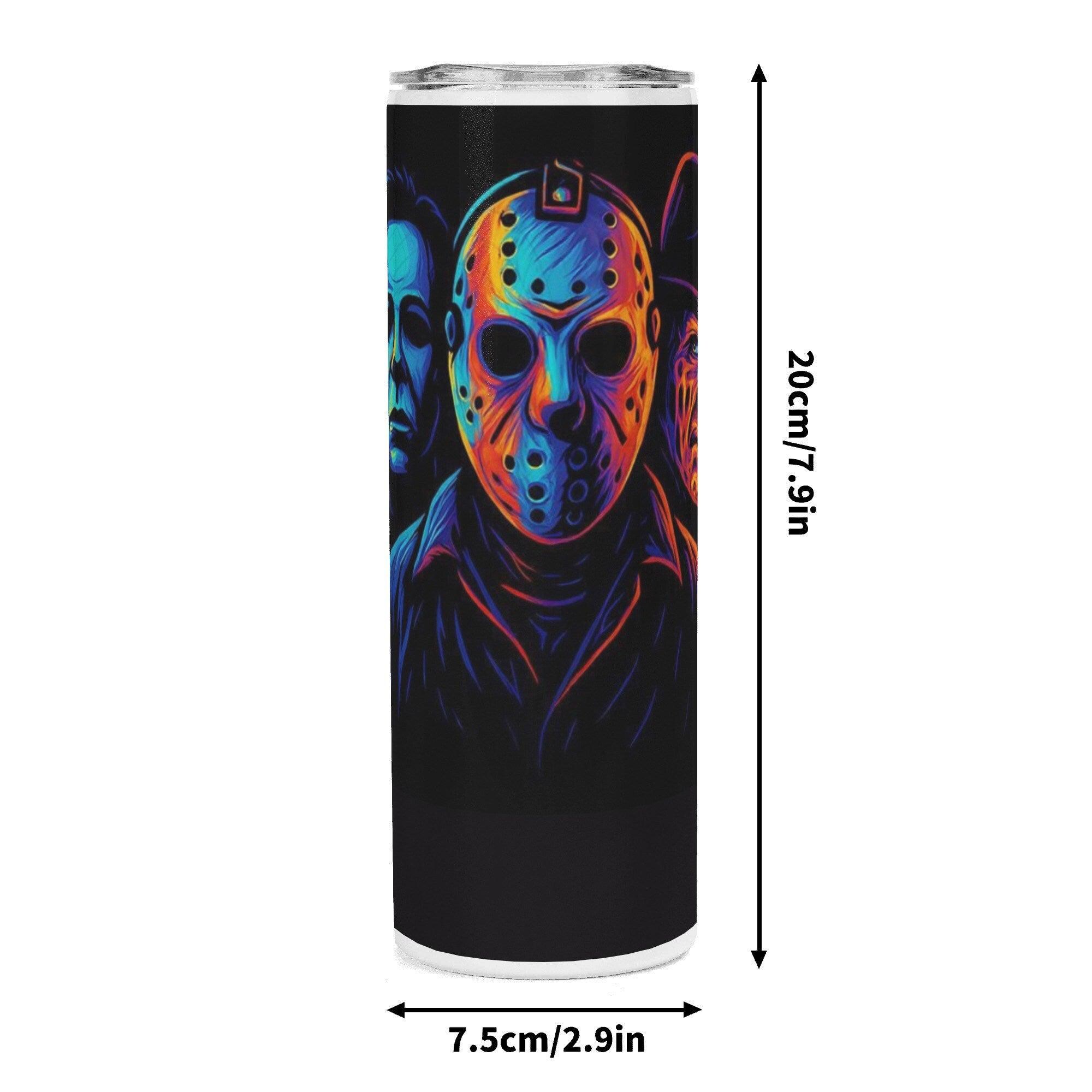 Fright Night Killers Halloween Horror 20oz Skinny Stainless Steel Tumbler - Thumbnail 6