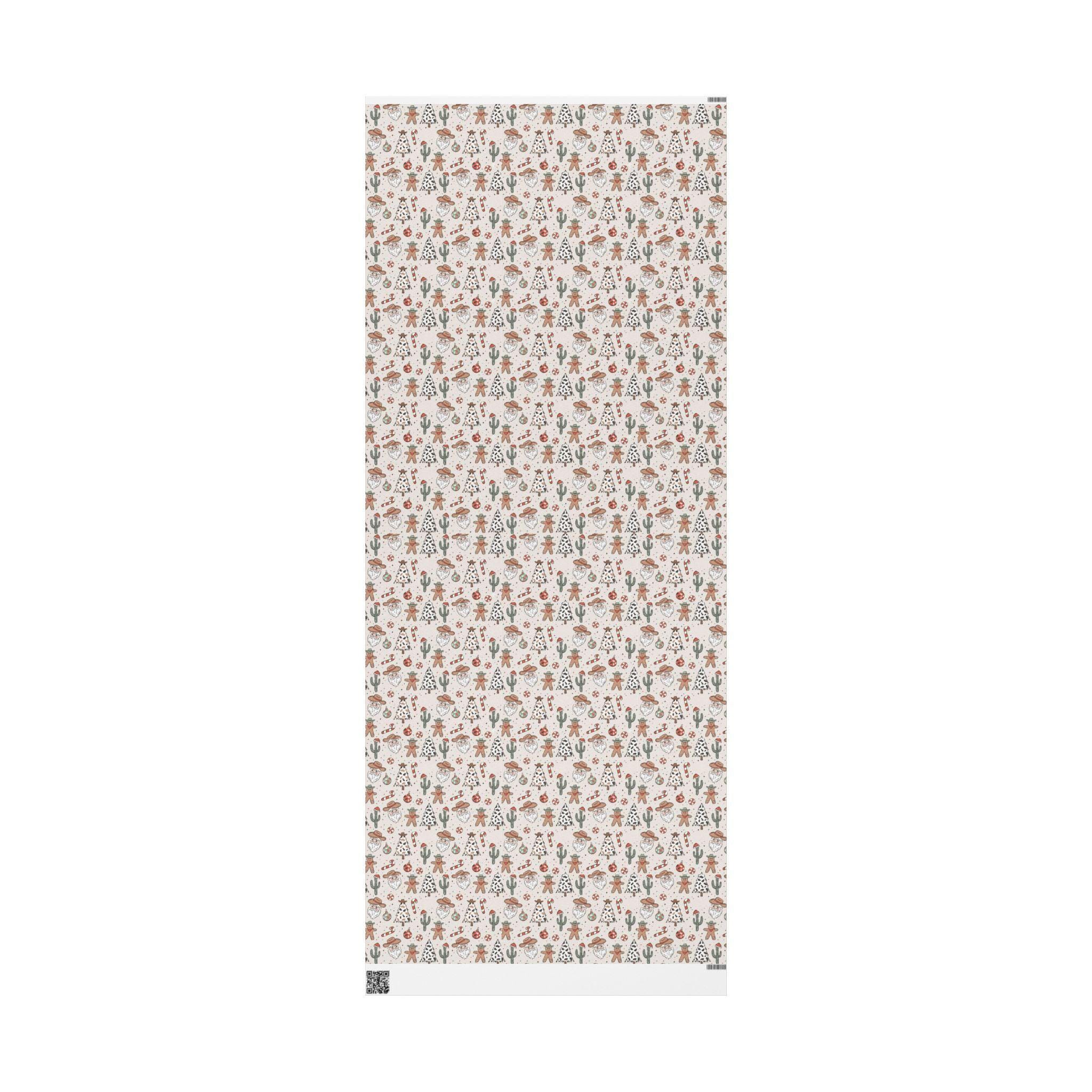 Cowboy Santa and Cactus Christmas Wrap Holiday Gift Wrap 30" x 72" - Thumbnail 2