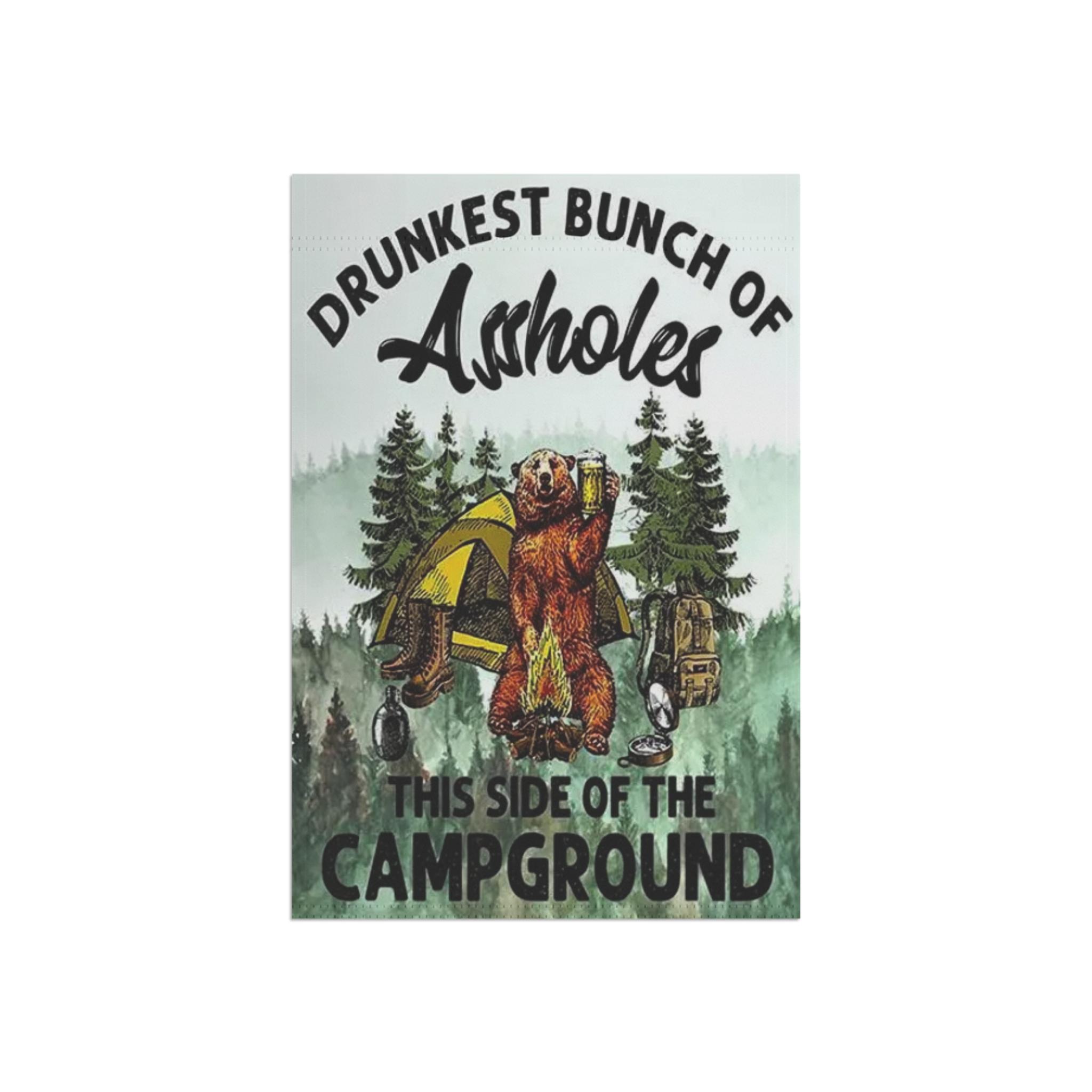Rustic Camping Garden Banner: Funny Bear Outdoor Decor - Thumbnail 3