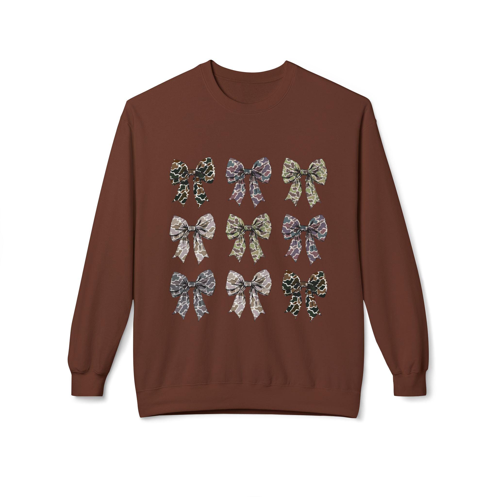 Old Camo Bow Coquette Crewneck Women's Sweatshirt