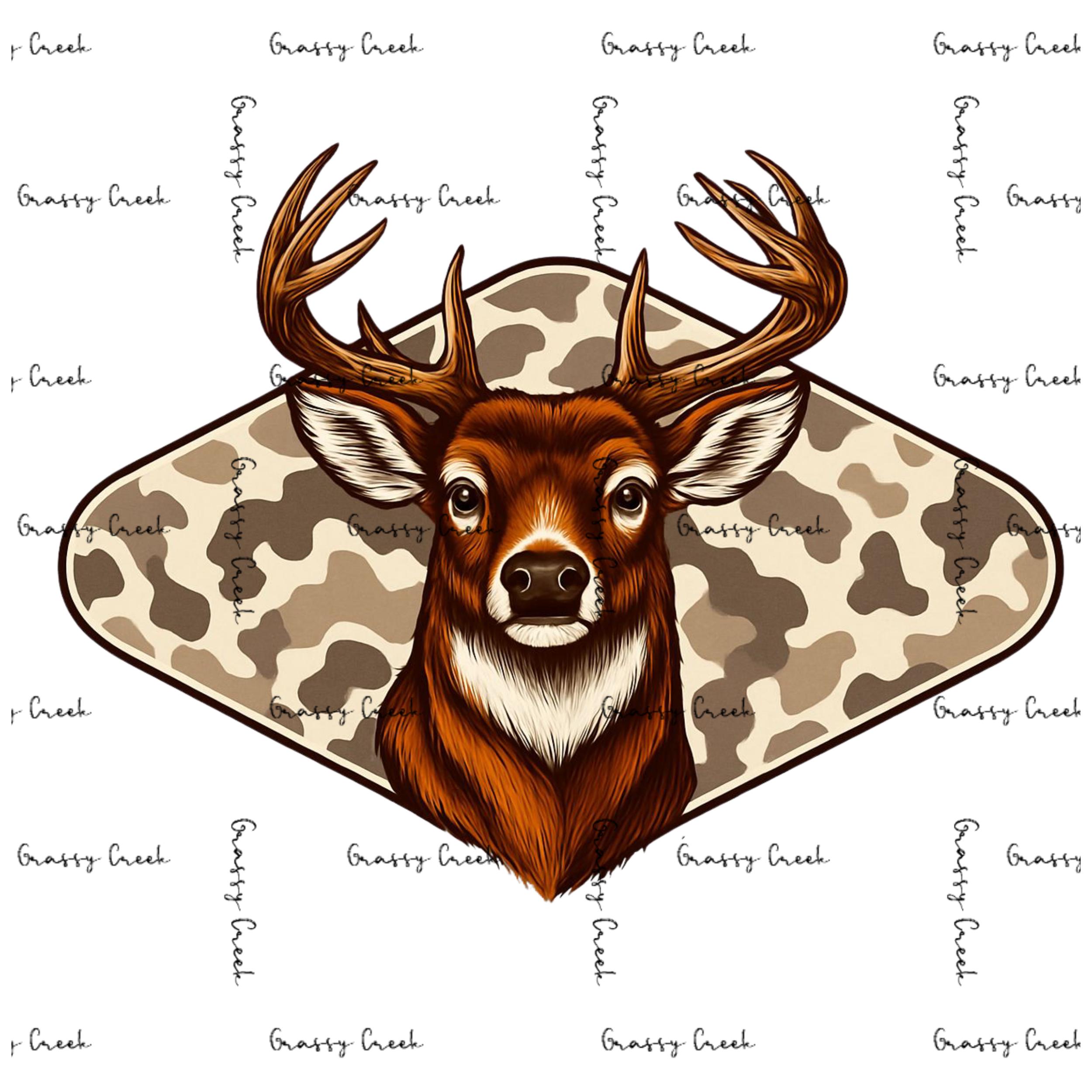 Rustic Old School Camouflage Deer Head Hunting Theme PNG - Digital Download - Thumbnail 2