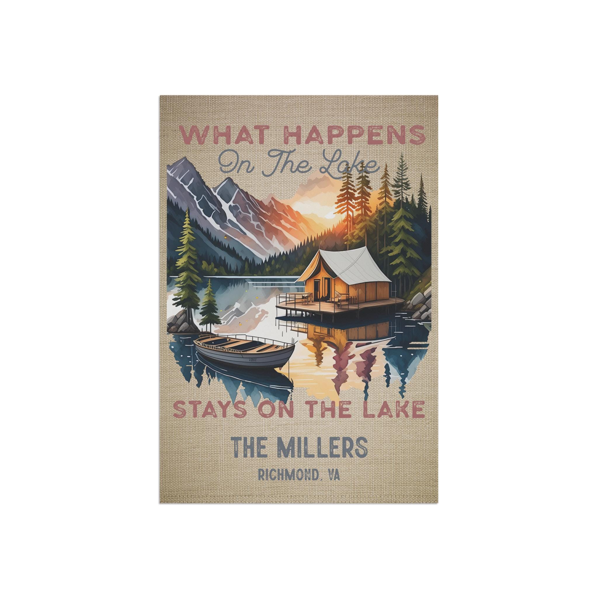 Personalized Lake House Garden Banner: Double-Sided Poly Poplin Outdoor Flag - Thumbnail 2