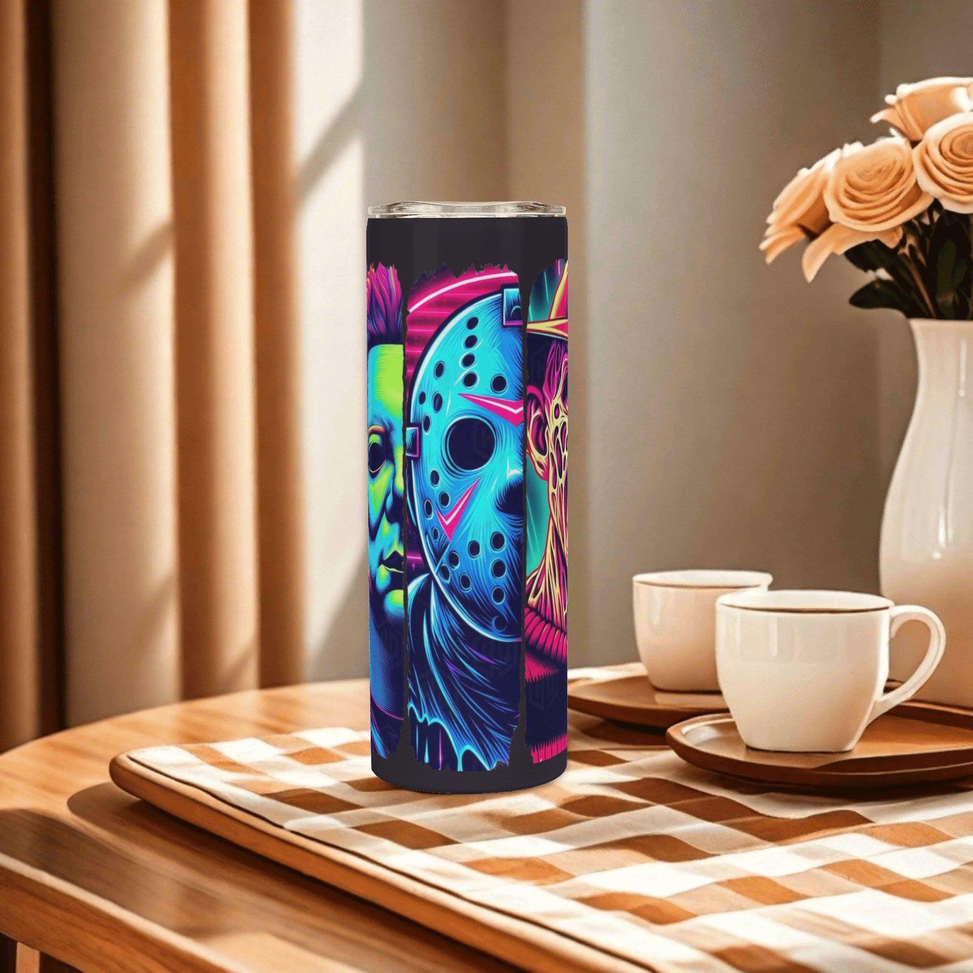Neon Nightmare Legends Halloween Horror 20oz Skinny Stainless Steel Tumbler - Thumbnail 5