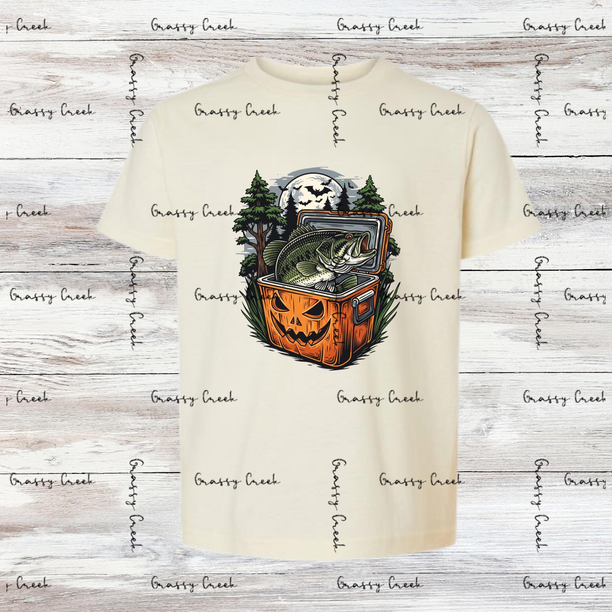 Pumpkin Patch Bass: Fall Fishing Vibes PNG - Digital Download