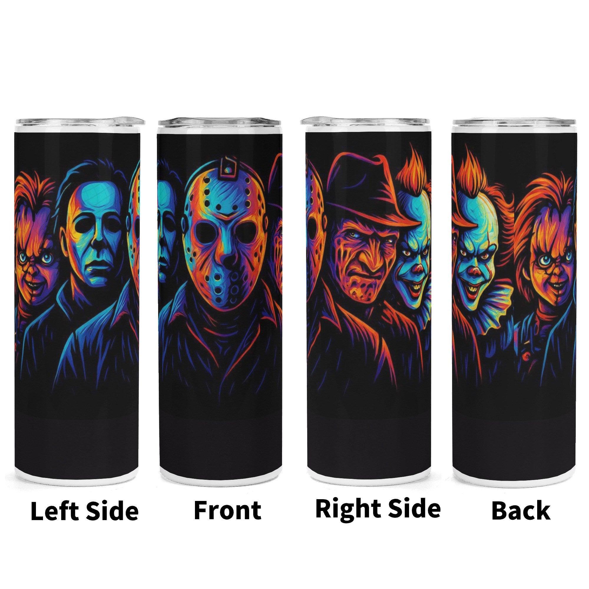 Fright Night Killers Halloween Horror 20oz Skinny Stainless Steel Tumbler - Thumbnail 7