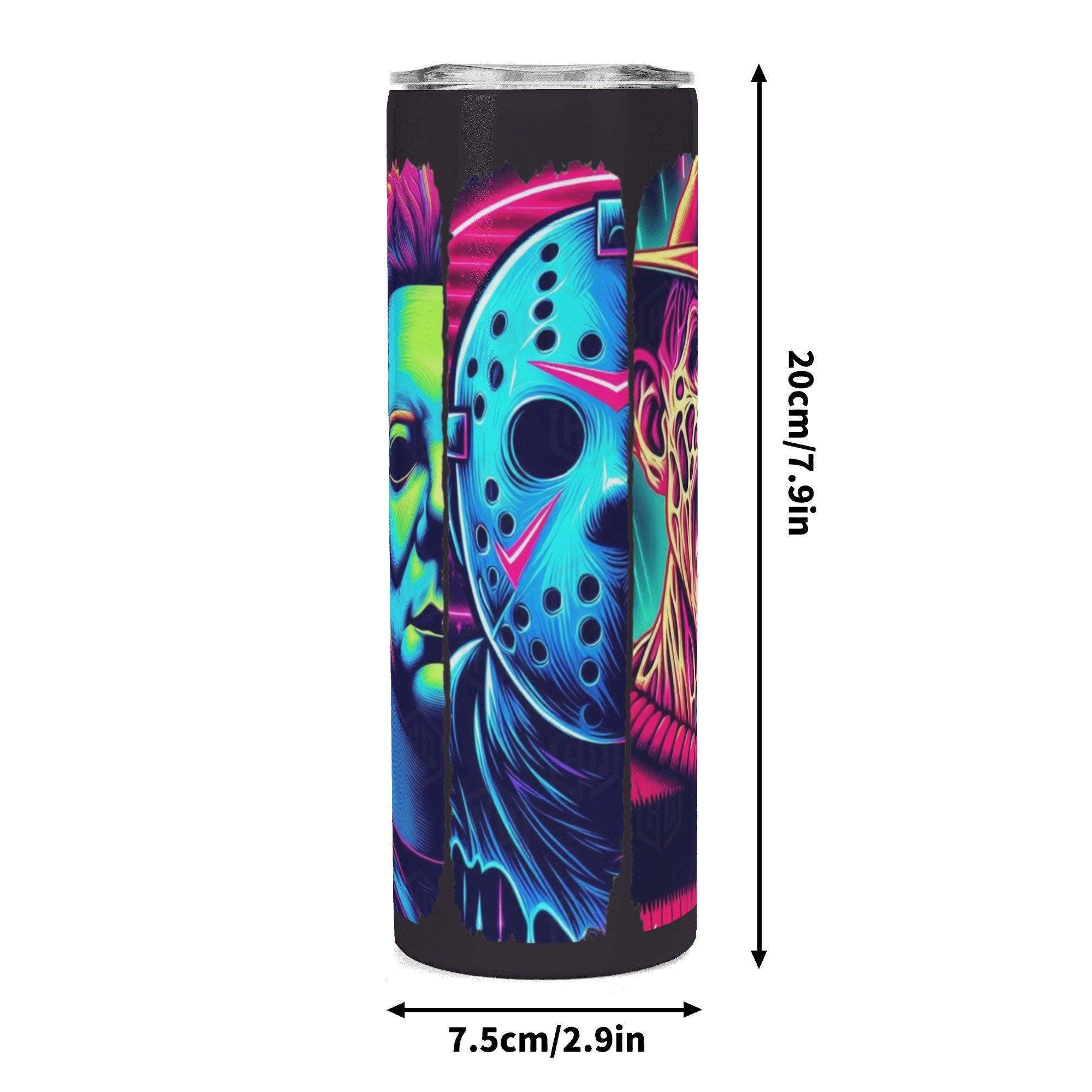 Neon Nightmare Legends Halloween Horror 20oz Skinny Stainless Steel Tumbler - Thumbnail 6