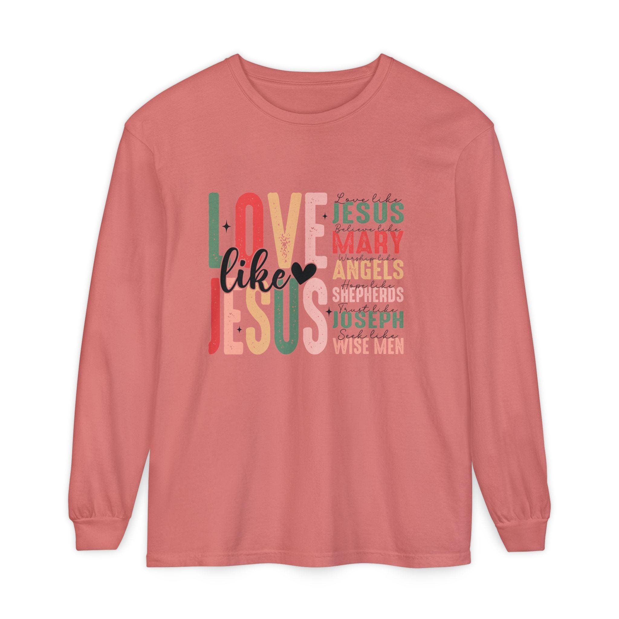 Love Like Jesus Christian Design Long Sleeve T-Shirt - Thumbnail 2