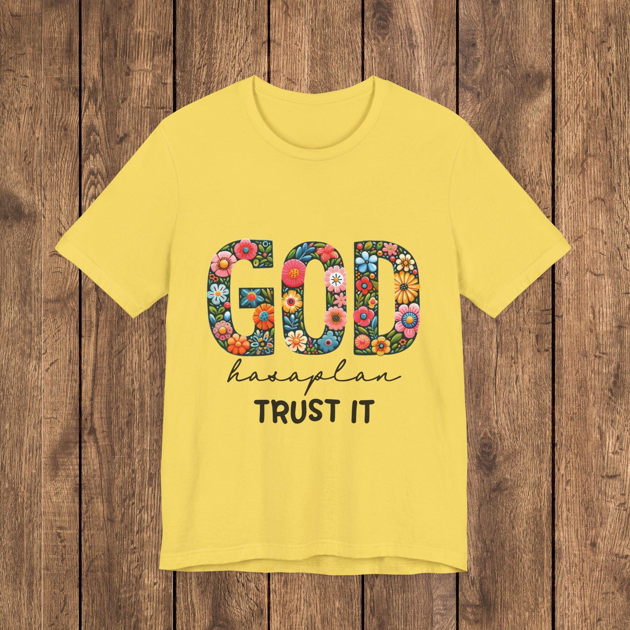 God Has A Plan, Trust It Floral Faith Graphic T-Shirt