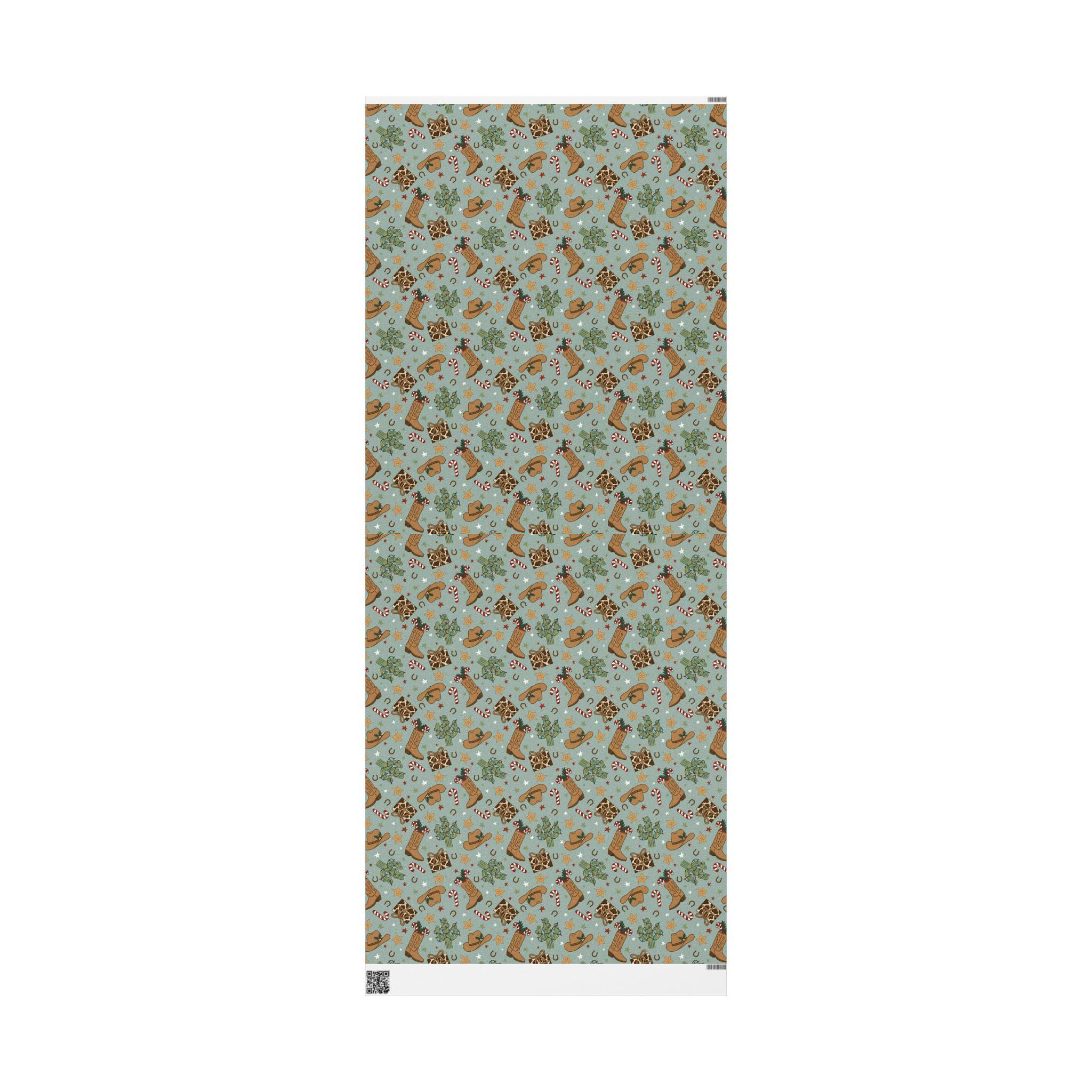 Howdy Holidays Cowboy Chic Holiday Gift Wrap 30" x 72" - Thumbnail 2