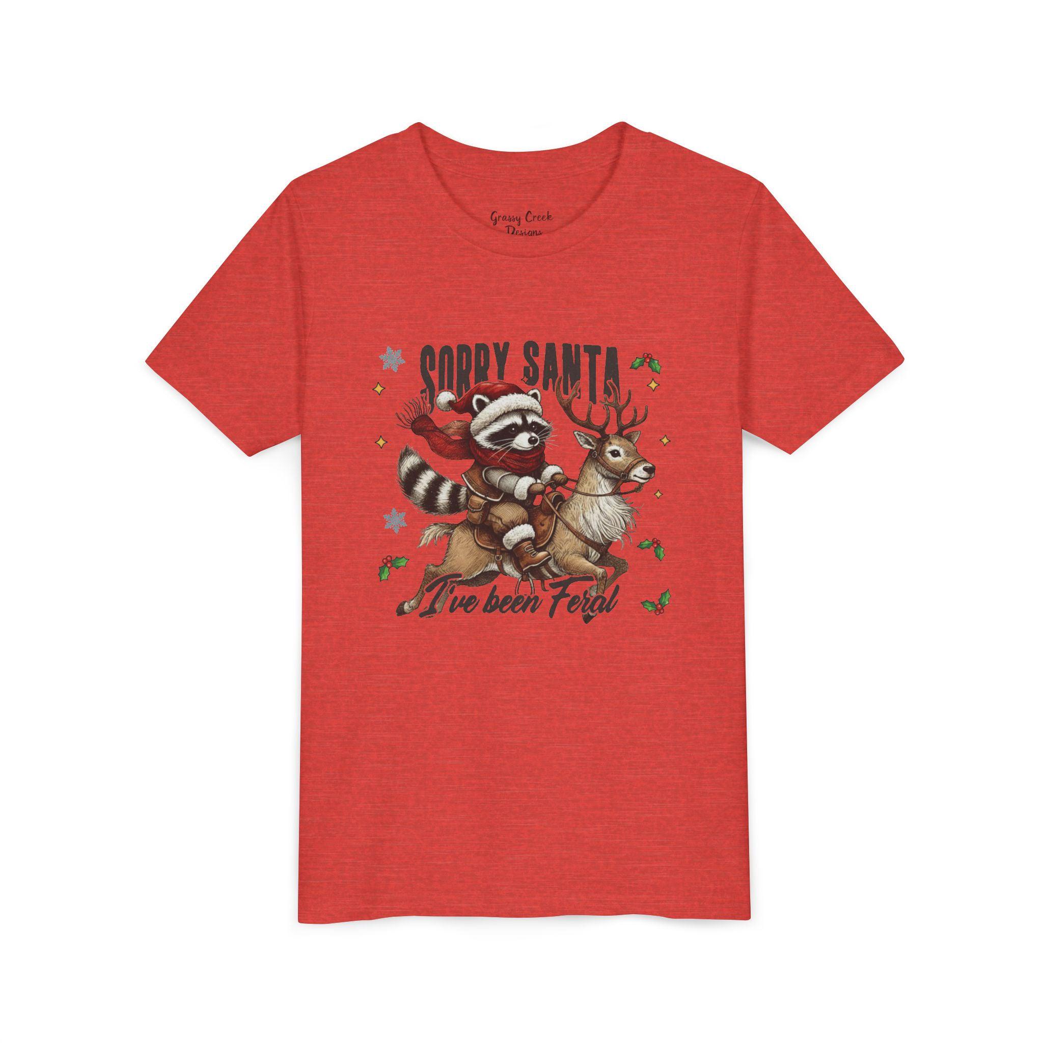 Sorry Santa I've Been Feral Christmas Youth Graphic T-Shirt - Thumbnail 4