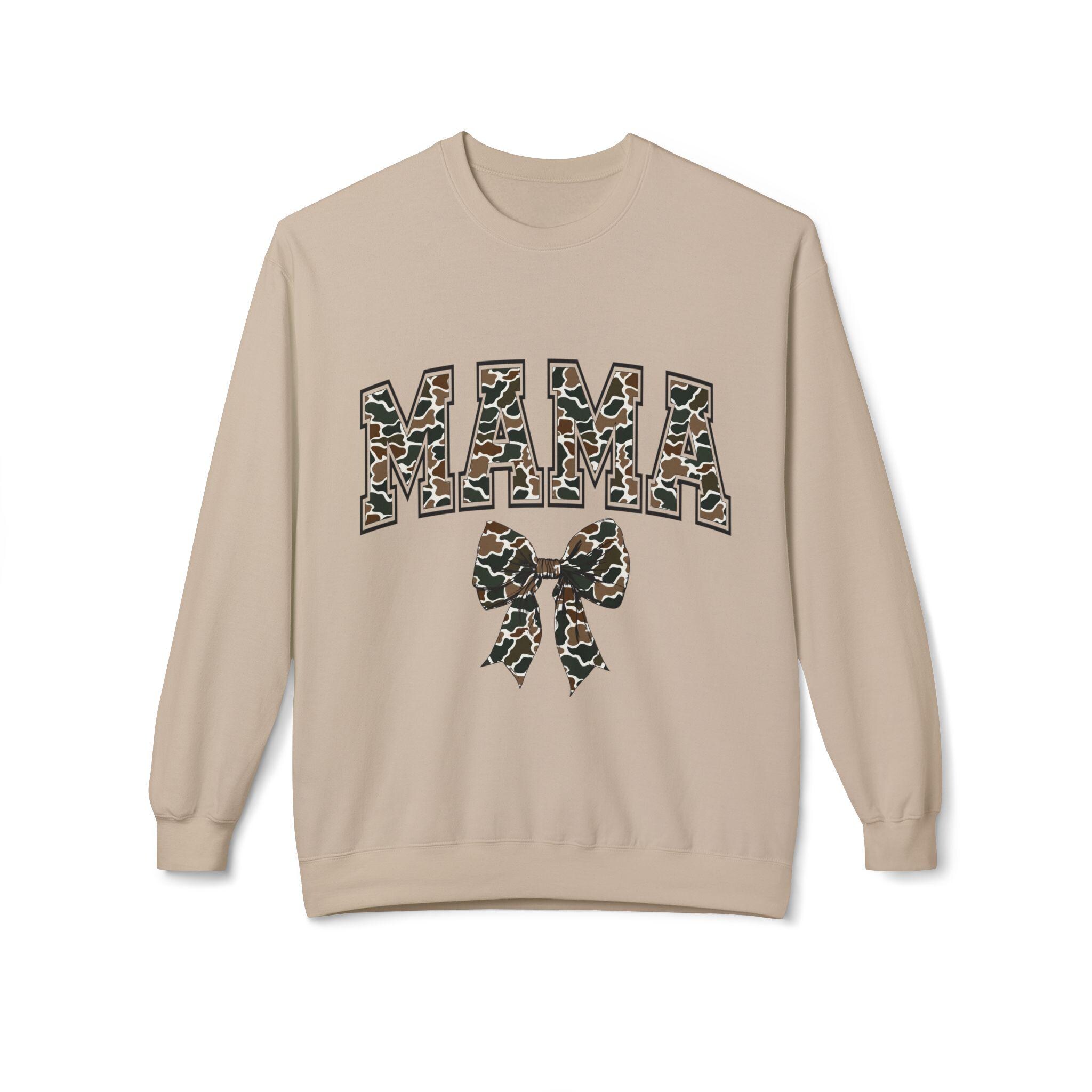 Mama Old Camo Bow Coquette Women's Crewneck Sweatshirt - Thumbnail 2
