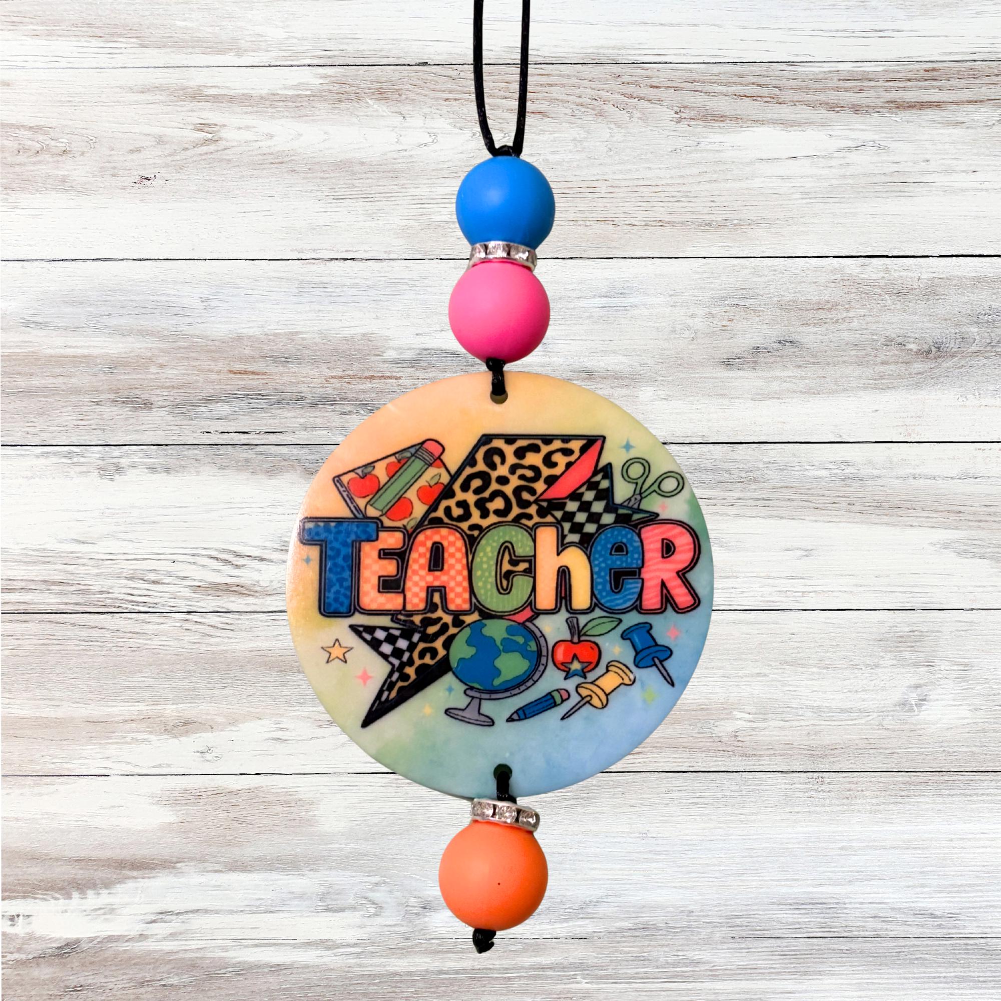 Colorful Classroom Vibes Rearview Mirror Charm for Teachers - Thumbnail 2