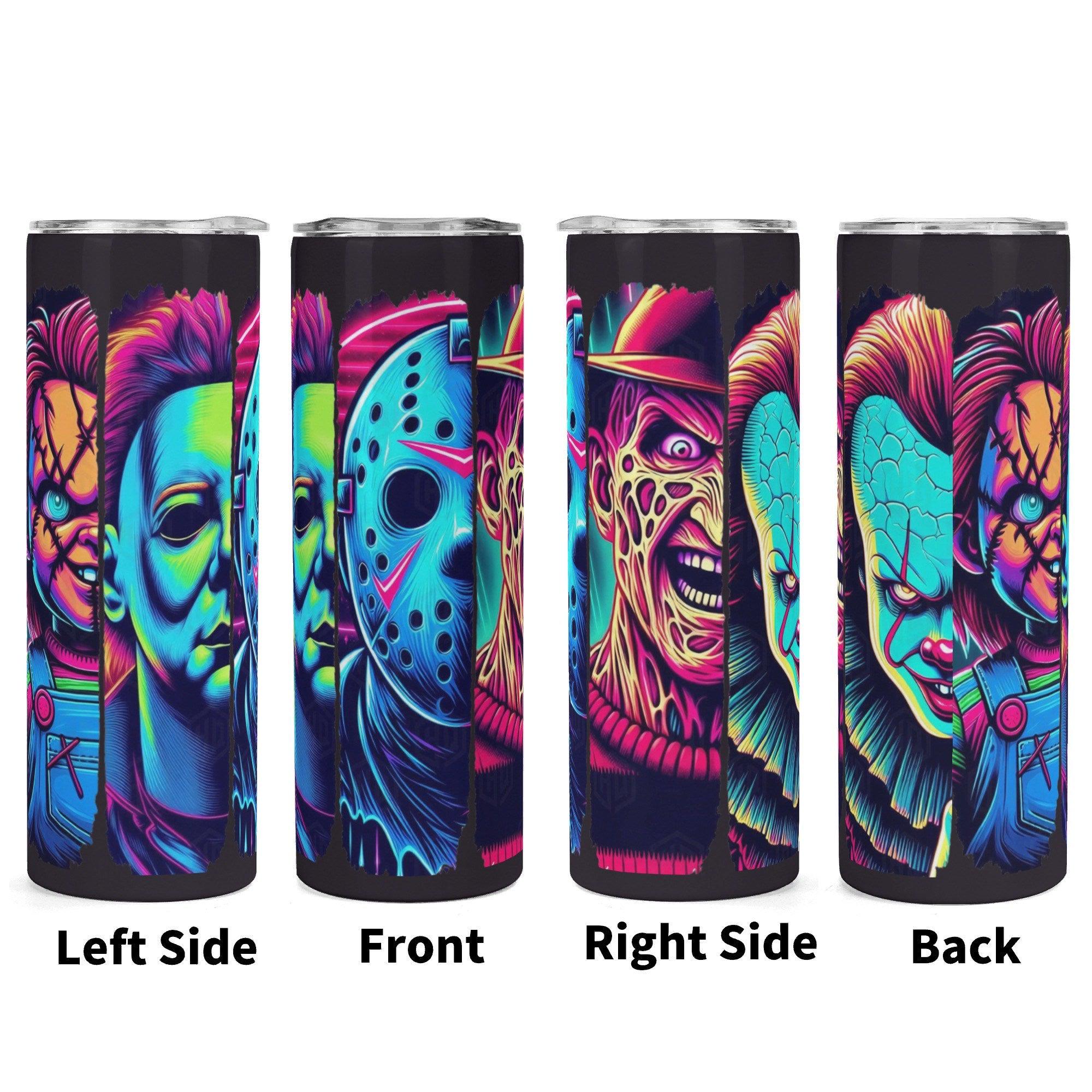 Neon Nightmare Legends Halloween Horror 20oz Skinny Stainless Steel Tumbler - Thumbnail 7