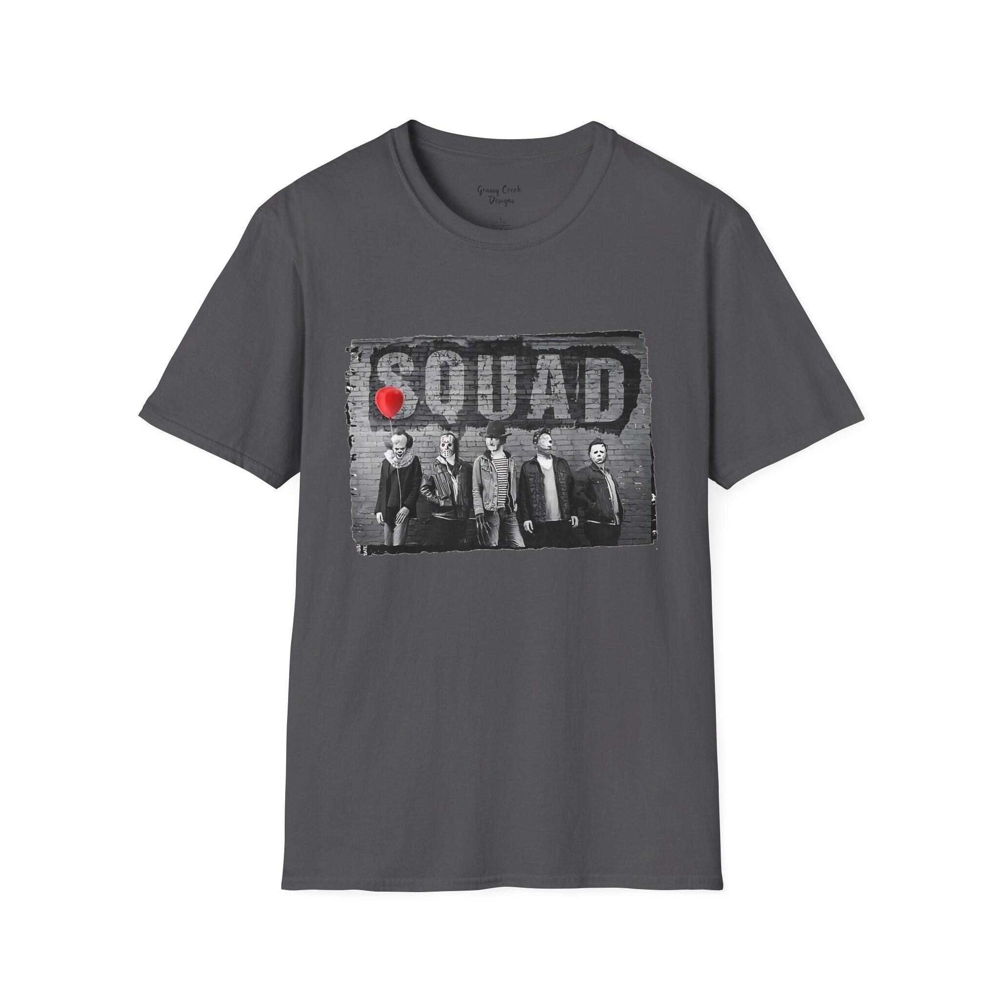 Squad Halloween Horror Characters Graphic Tee - Thumbnail 4