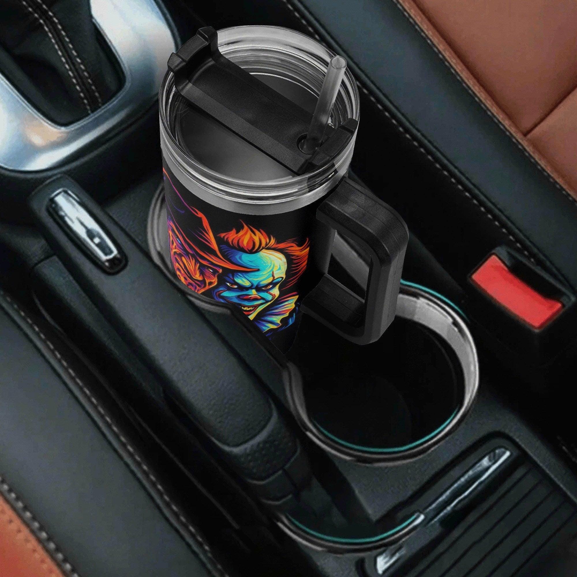 Fright Night Killers Halloween Horror 40oz Insulated Stainless Steel Tumbler with Handle and Straw - Thumbnail 5