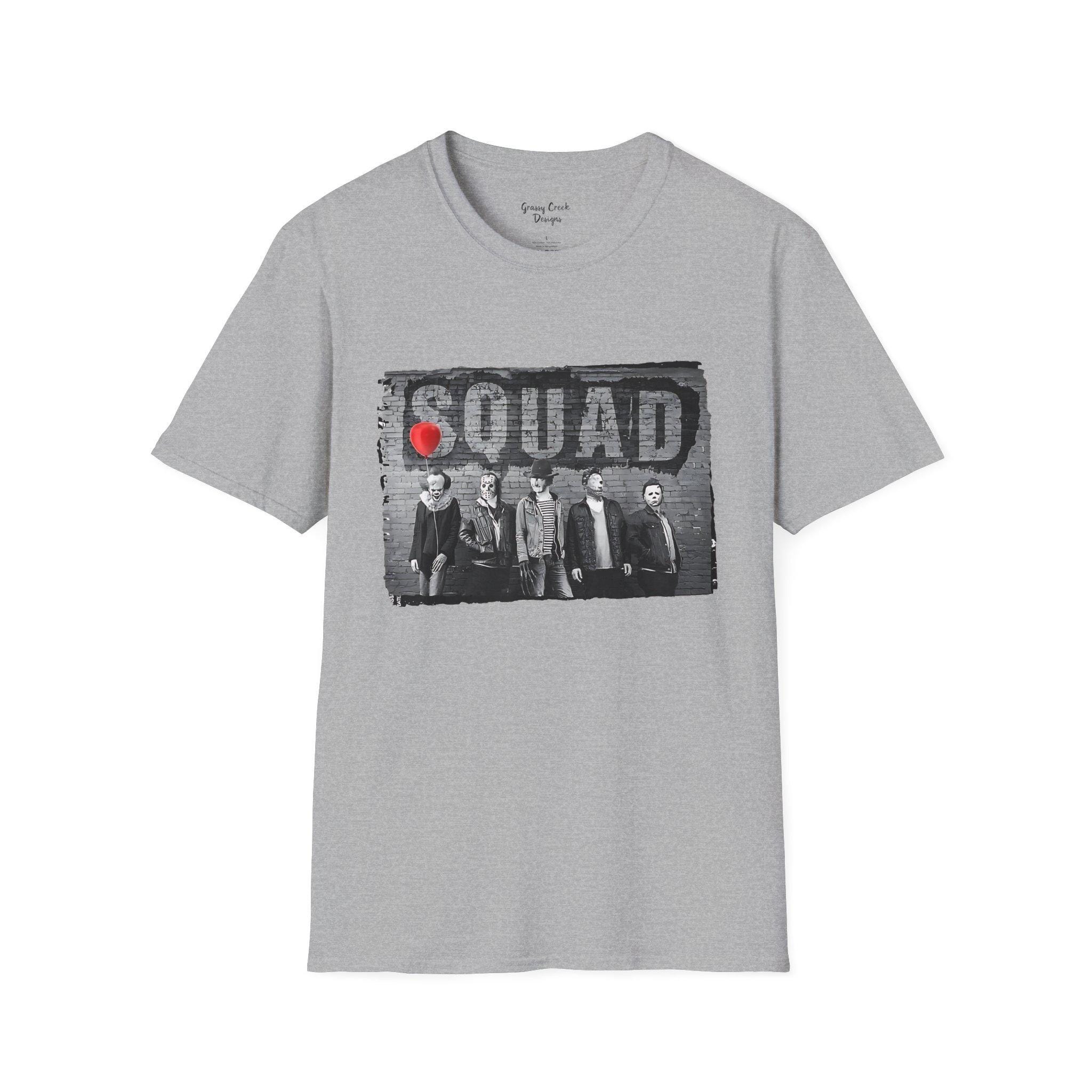Squad Halloween Horror Characters Graphic Tee - Thumbnail 2