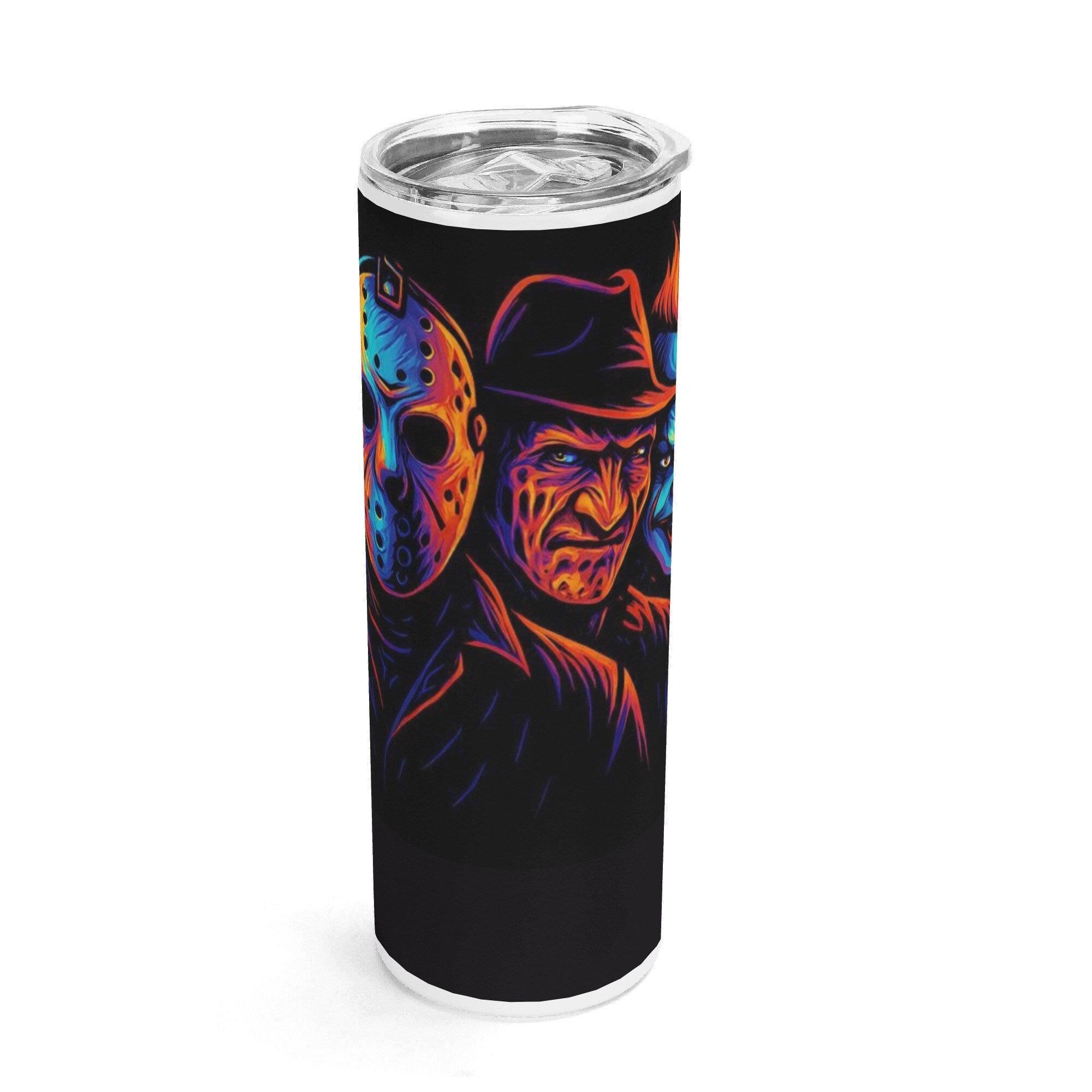 Fright Night Killers Halloween Horror 20oz Skinny Stainless Steel Tumbler - Thumbnail 2