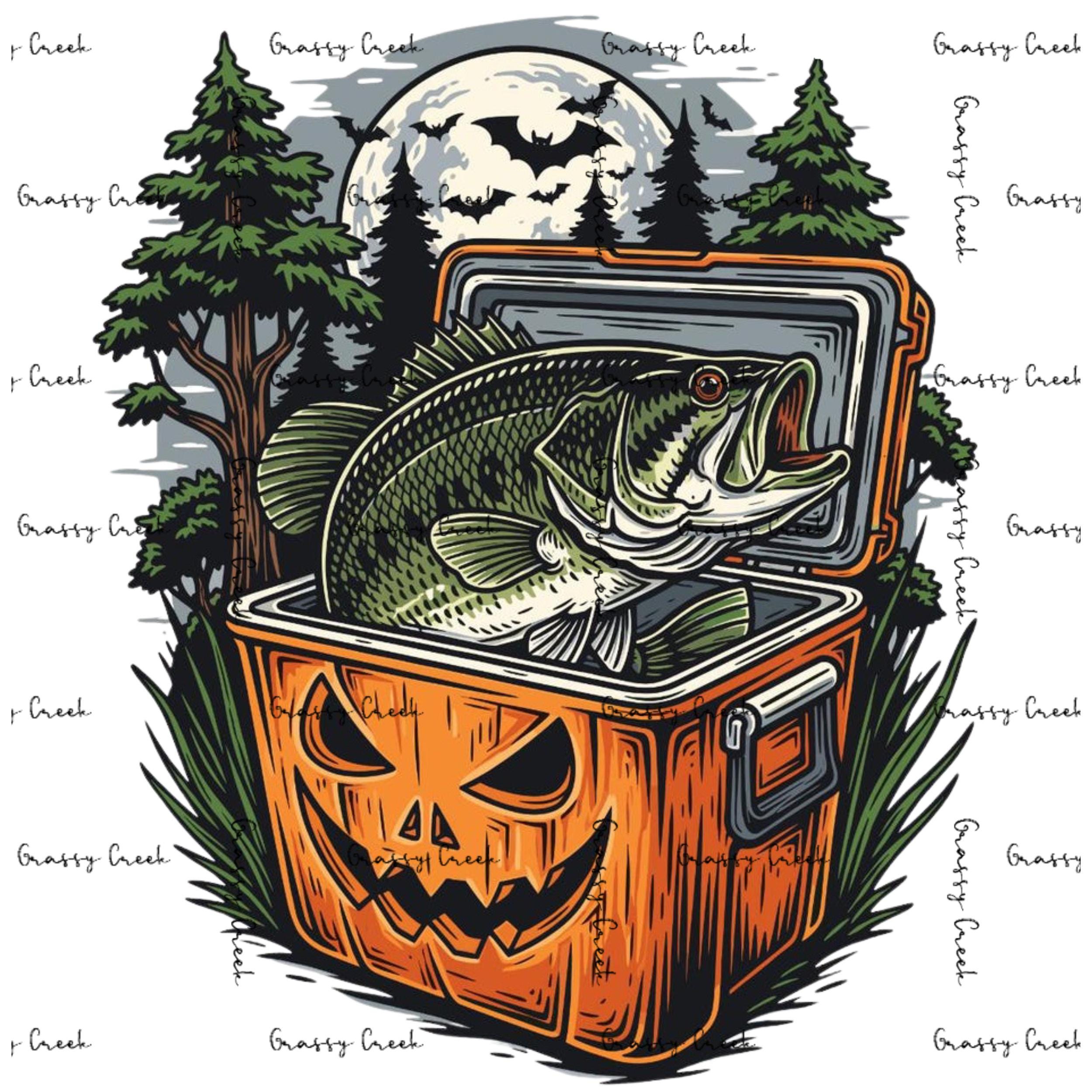 Pumpkin Patch Bass: Fall Fishing Vibes PNG - Digital Download - Thumbnail 2