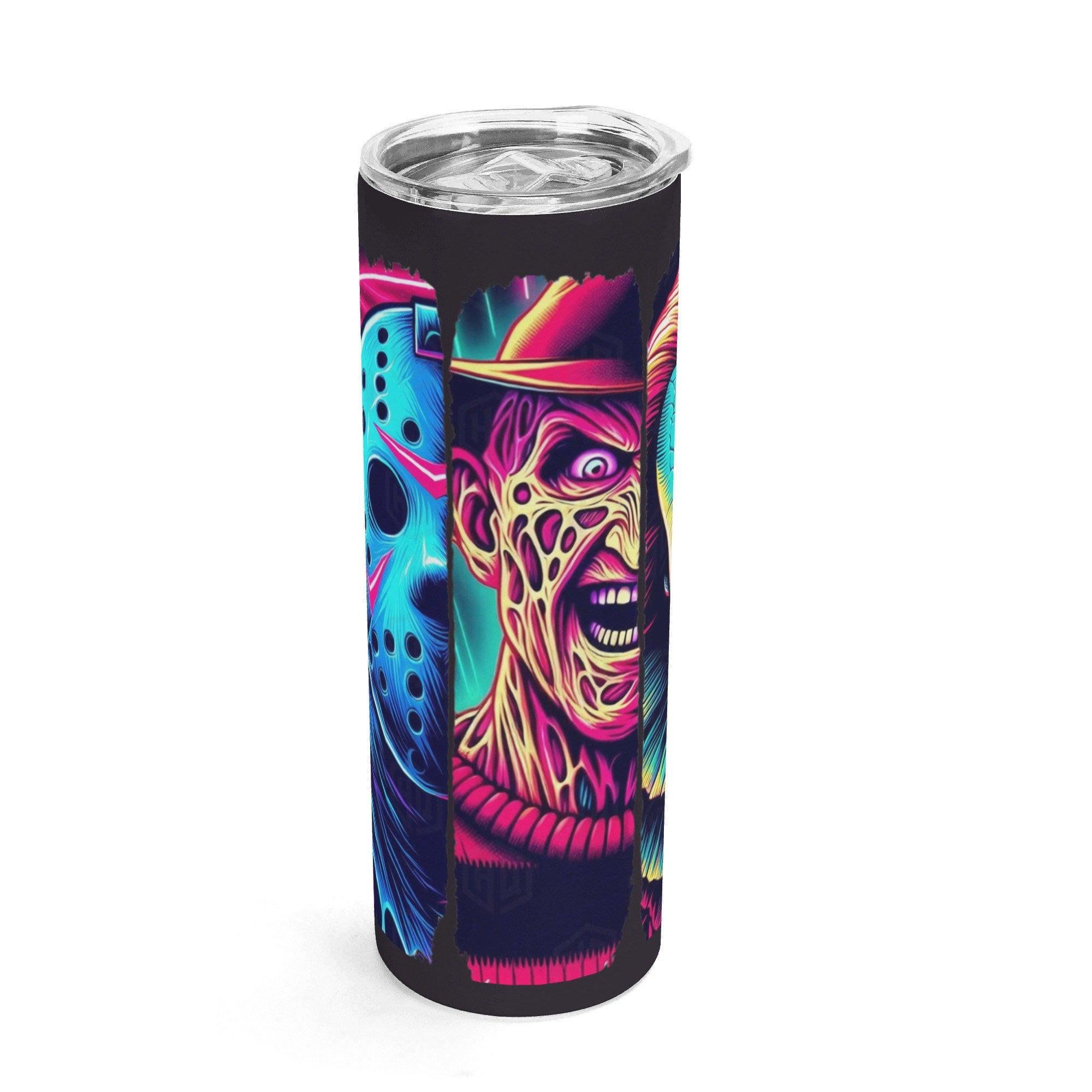 Neon Nightmare Legends Halloween Horror 20oz Skinny Stainless Steel Tumbler - Thumbnail 2