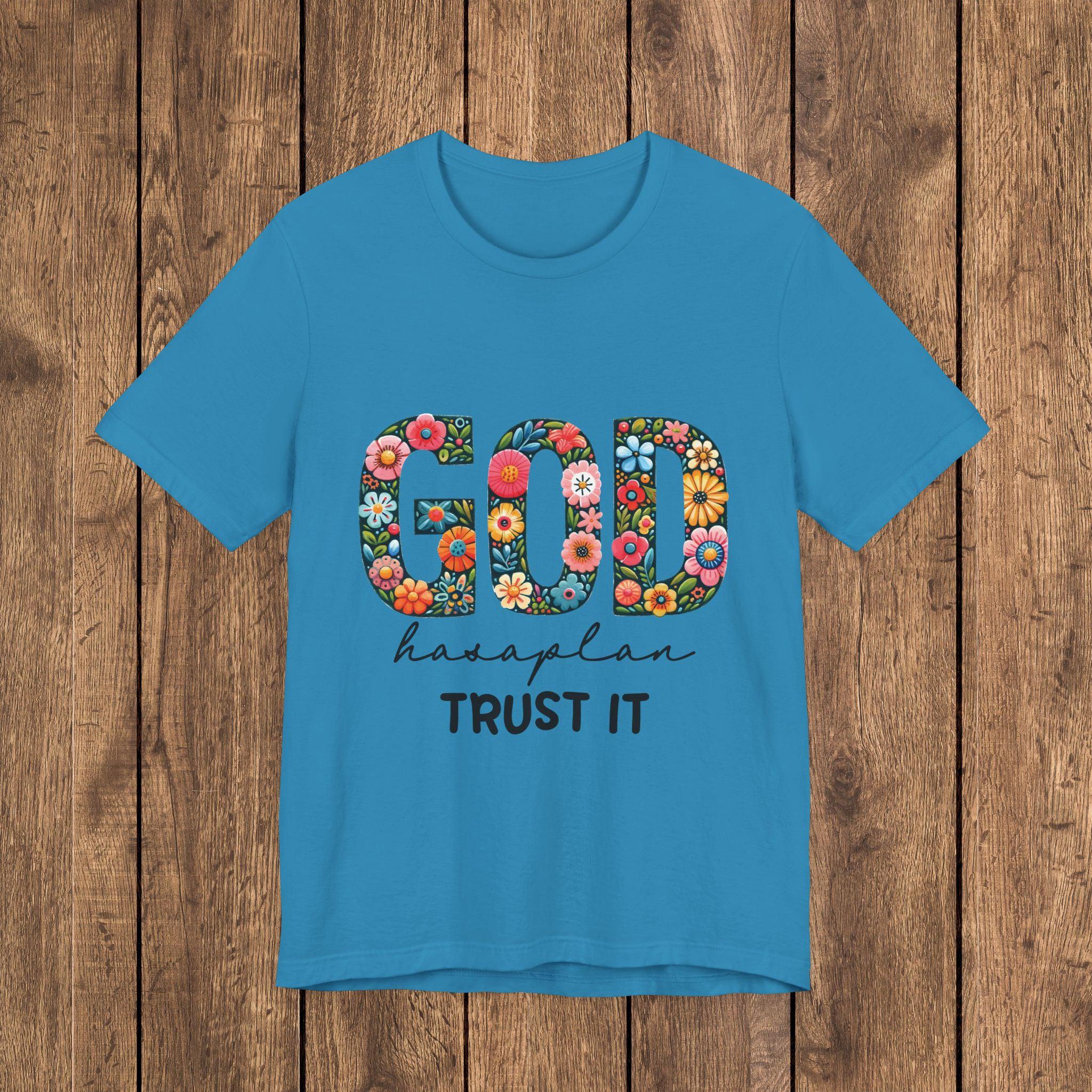 God Has A Plan, Trust It Floral Faith Graphic T-Shirt - Thumbnail 3