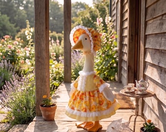 Porch Goose Outfit mit Hut, Florale Rasengans Kleidung, 7 Design Options
