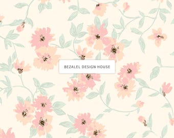 Seamless Floral Pattern for Surface Design – Fabric & Textile Repeat, Hand Drawn Tiny Floral Pattern