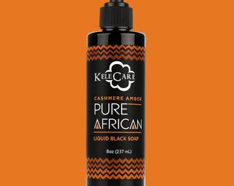 KeleCare Cashmere Amber Pure African Liquid Black Soap