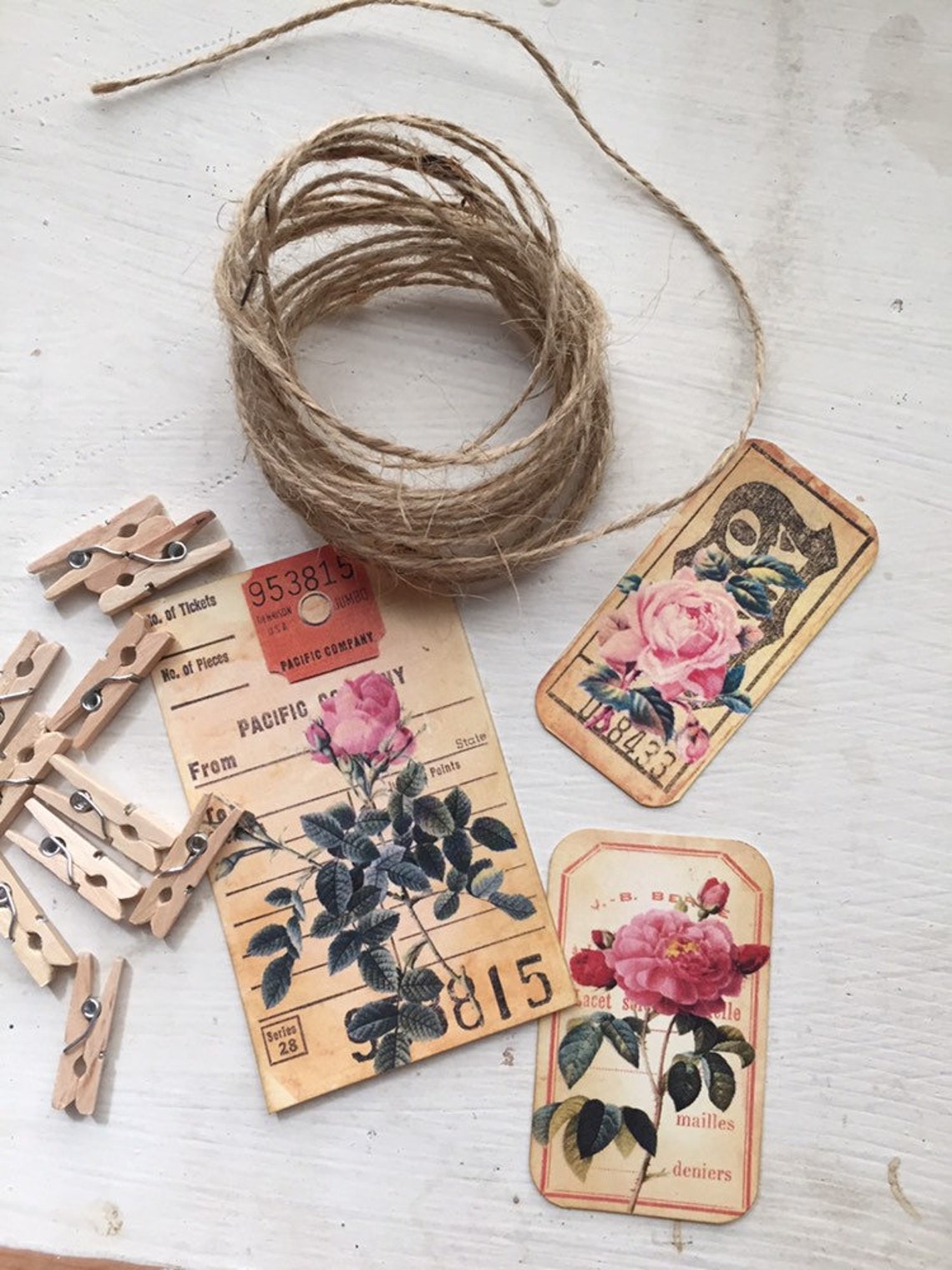 Antique Paper Ephemera Pack 10 Piece Card Stock Handmade Etsy