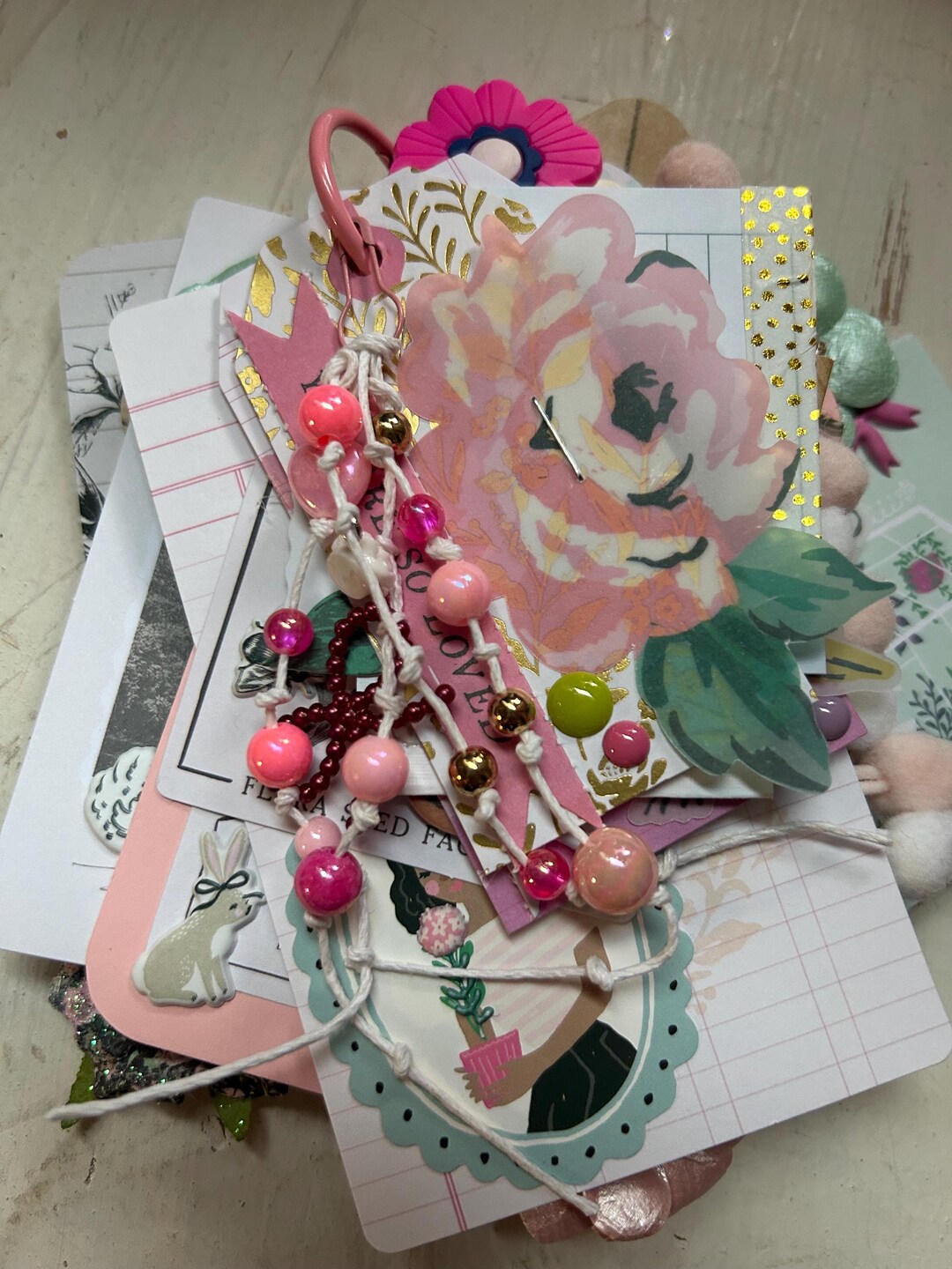 Spring Flip Book With Pink Ring and Dangle Charm - Etsy
