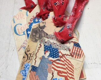 Gift Tags USA American Flag  Patriotic Gift Tags Stars and Stripes Tags Gift Wrap Bookmarks