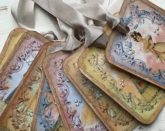 Jane Austen Gift Tags: Vintage Style Romance Bookmarks, Set of 8