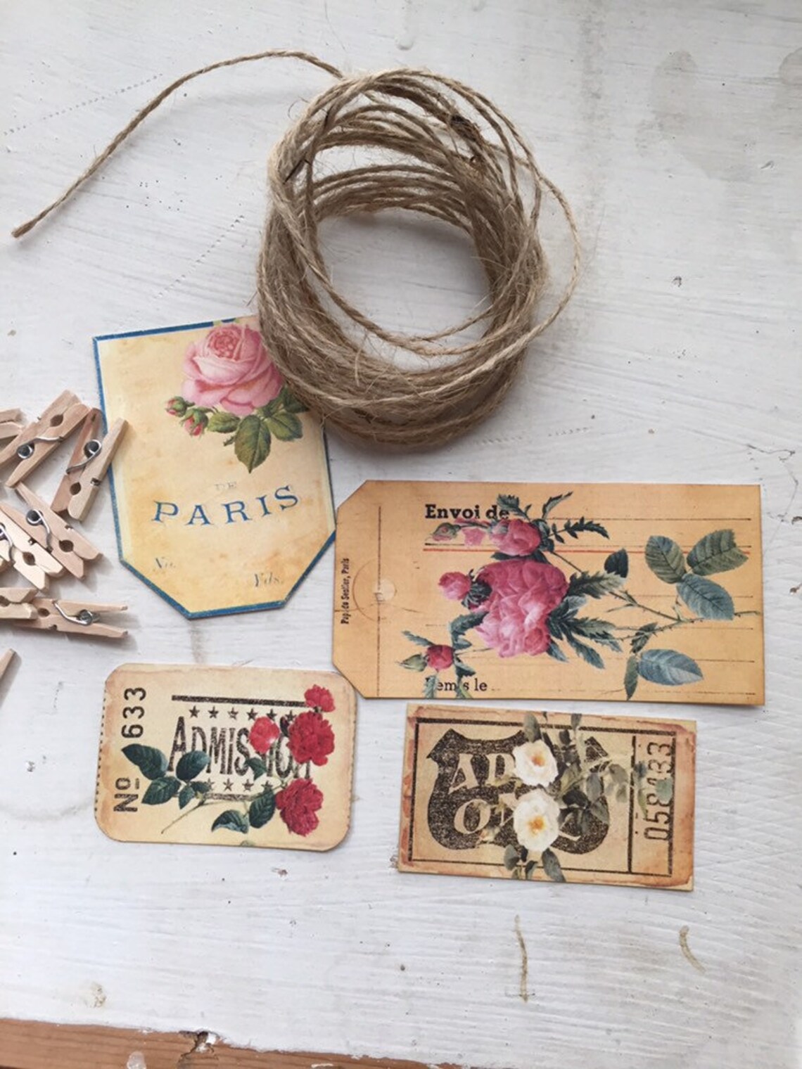 Antique Paper Ephemera Pack 10 Piece Card Stock Handmade Etsy