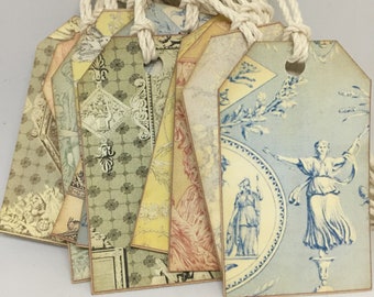 Toile de Jouy Gift Tags: Vintage French Country Embellishments