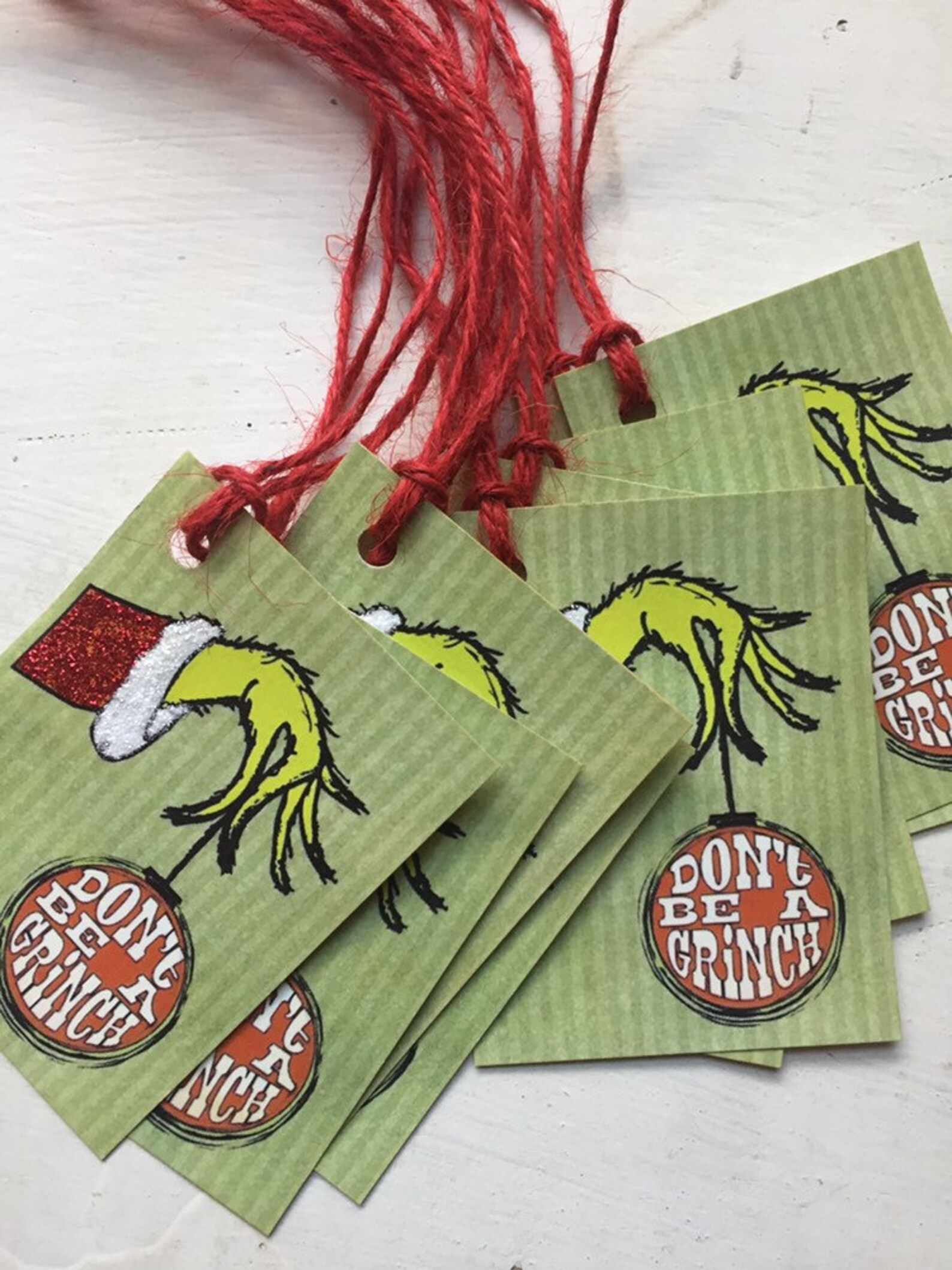 Grinch Christmas Gift Tags Christmas Holiday Dont Be A Grinch Etsy
