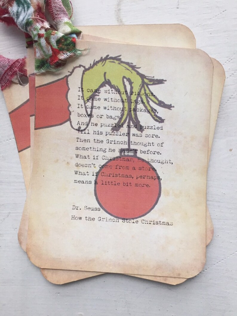 Grinch Christmas Gift Tags Christmas Means A Little Bit More Etsy