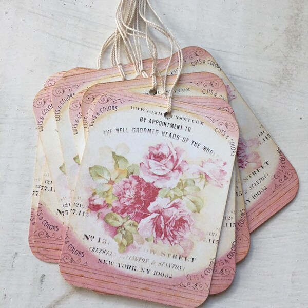 Vintage Rose Tags - Etsy