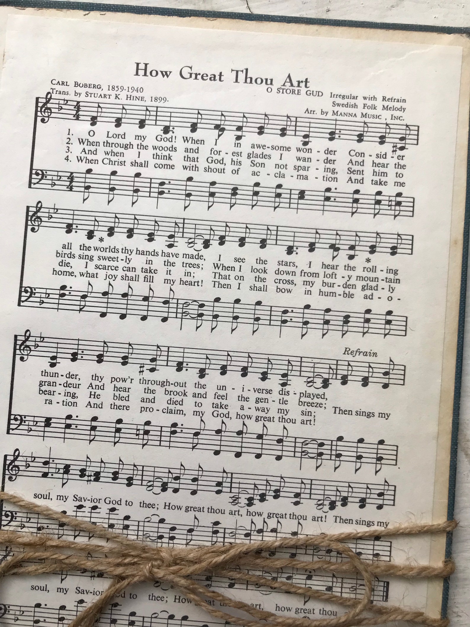 How Great Thou Art Vintage Hymnal Music Sheet Sign Shelf Decor Etsy