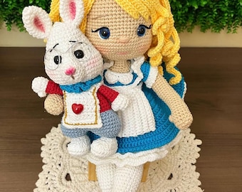 Alice Doll Amigurumi Pattern, Adorable Crochet Toy, Easy DIY Plush, Handmade Doll Making, Crochet Character, patterns & blueprints