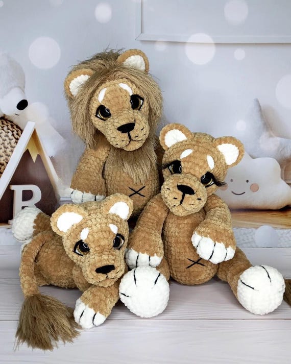 Lion Crochet Pattern PDF - Digital Crochet Pattern - Amigurimi Lion and Baby Lion - Instant Download patterns & blueprints