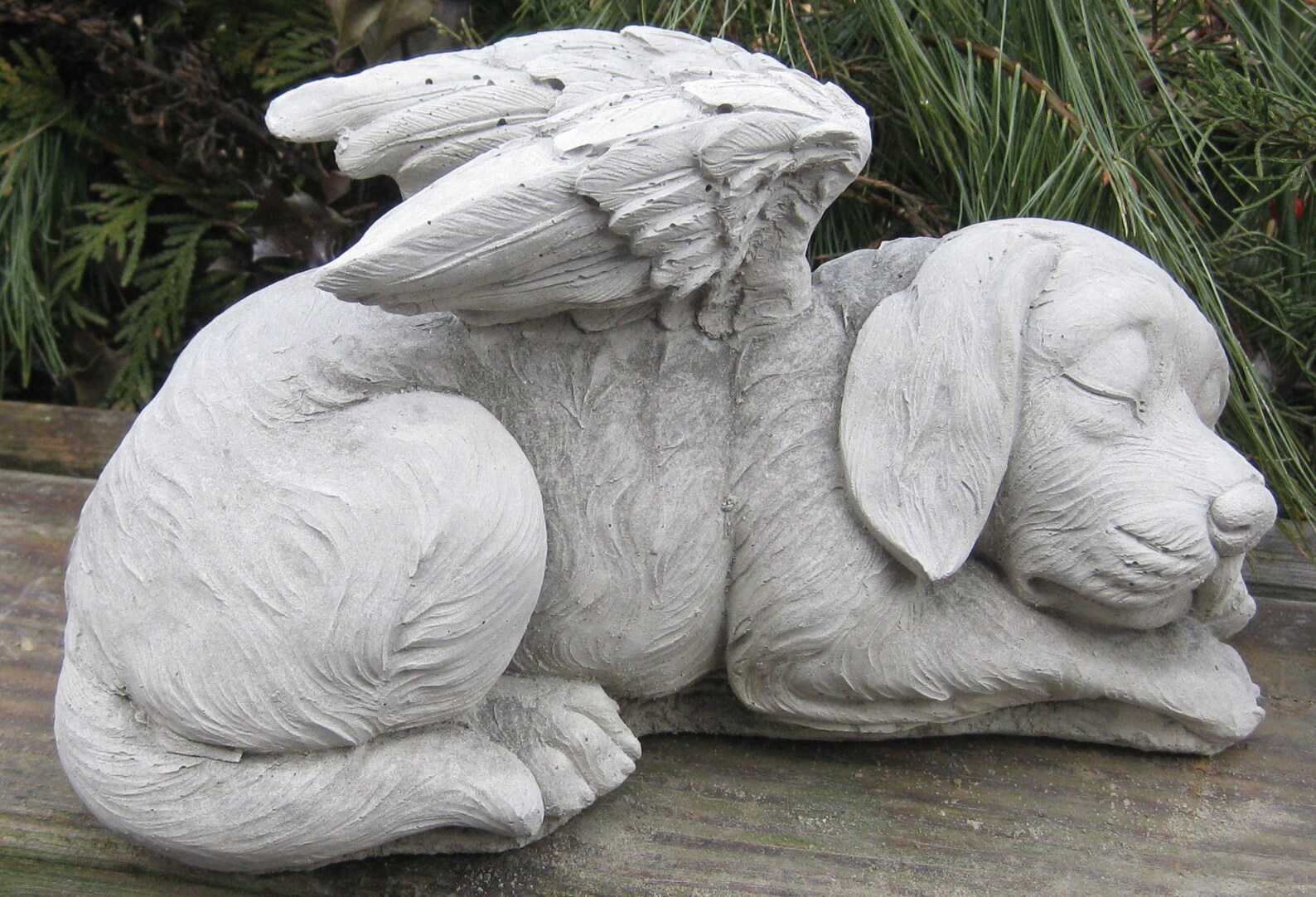 Dog Sleeping with Angel Wings Statue Etsy