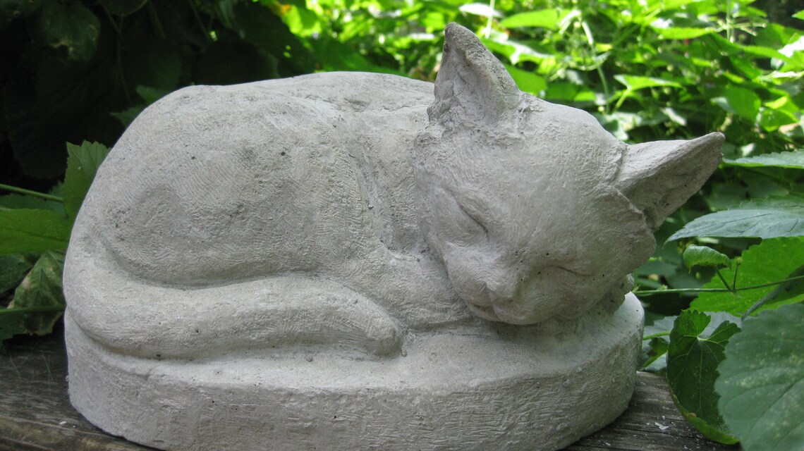 Cat Sleeping Statue Etsy