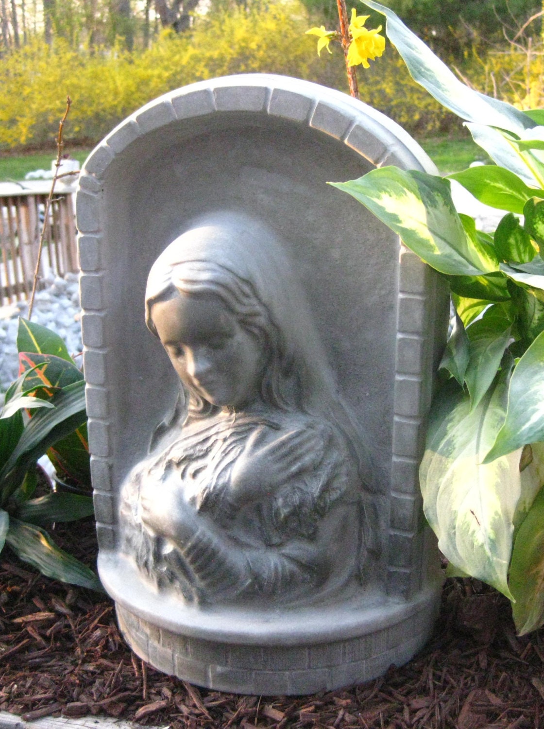 Concrete MARY Statue Etsy