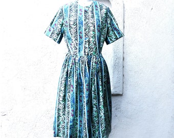 50s Shirtwaist Dress, Size S,