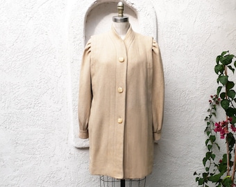 70s Beige Wool Coat, Small to Medium, Coat Sale