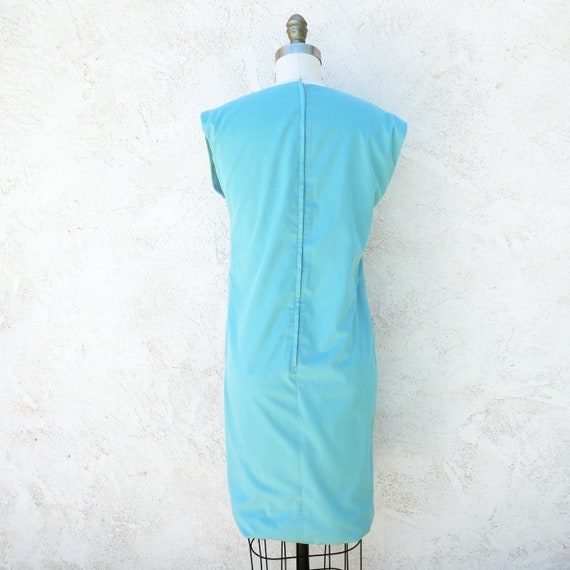 60s Mod Sky Blue Summer Shift Dress with Hand Emb… - image 6